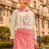 Skirt, Shorts-Sergent Major Barbapapa pink and red houndstooth print skort