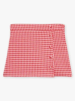 Skirt, Shorts-Sergent Major Barbapapa pink and red houndstooth print skort