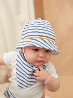 Hat, Mittens-Sergent Major Beanie hat in striped terry towelling