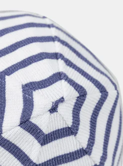 Hat, Mittens-Sergent Major Beanie hat in striped terry towelling