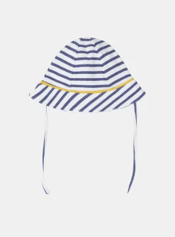 Hat, Mittens-Sergent Major Beanie hat in striped terry towelling