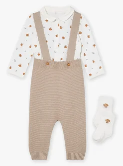 Suits And Ensembles-Sergent Major Beige and white pants, bodysuit and socks set