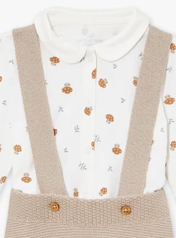 Suits And Ensembles-Sergent Major Beige and white pants, bodysuit and socks set
