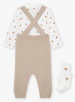Suits And Ensembles-Sergent Major Beige and white pants, bodysuit and socks set