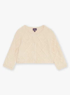 Knitwear, Sweater, Cardigan | Knitwear, Sweater, Cardigan-Sergent Major Beige cable-knit cardigan