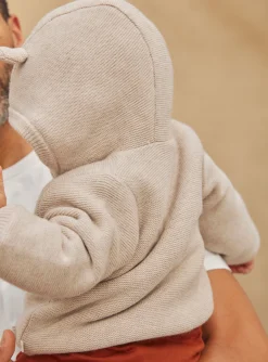 Coat, Cardigan-Sergent Major Beige knit hooded jacket