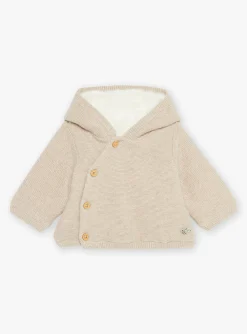 Coat, Cardigan-Sergent Major Beige knit hooded jacket