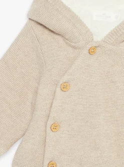Coat, Cardigan-Sergent Major Beige knit hooded jacket