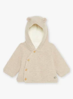 Coat, Cardigan-Sergent Major Beige knit hooded jacket