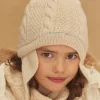 Beany, Scarf, Gloves-Sergent Major Beige knitted cap with pompon