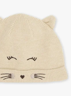 Beany, Scarf, Gloves-Sergent Major Beige knitted hat