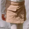 Skirt, Shorts-Sergent Major Beige skort with sequined floral print