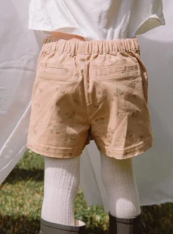Skirt, Shorts-Sergent Major Beige skort with sequined floral print