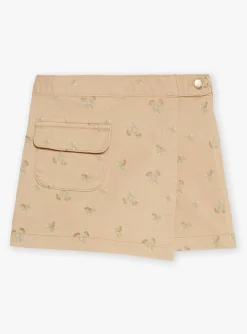 Skirt, Shorts-Sergent Major Beige skort with sequined floral print