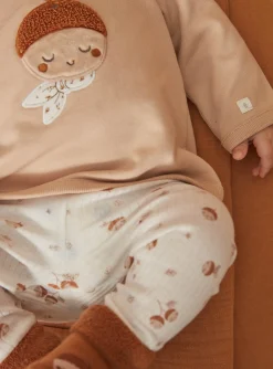 Suits And Ensembles-Sergent Major Beige top, ecru leggings and caramel socks