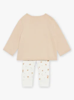 Suits And Ensembles-Sergent Major Beige top, ecru leggings and caramel socks