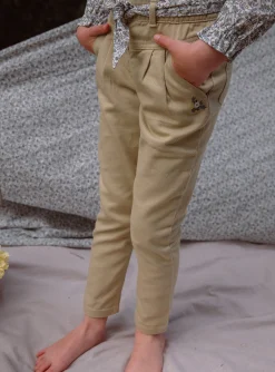 Trousers, Jeans And Legging-Sergent Major Beige twill carrot pants