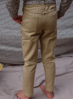 Trousers, Jeans And Legging-Sergent Major Beige twill carrot pants
