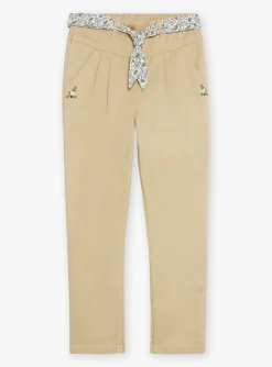 Trousers, Jeans And Legging-Sergent Major Beige twill carrot pants