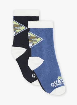 Underwear & Socks-Sergent Major Black and slate blue jersey socks