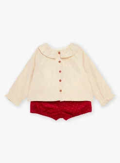 Romper, Jumpsuit & Outfit | Romper, Jumpsuit & Outfit-Sergent Major Blouse and shorts set in gold and red velvet