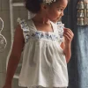 Shirt, T-shirt-Sergent Major Blouse embroidered with flowers