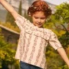Shirt, T-shirt-Sergent Major Blouse with a flower-patterned ruffle