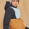 Coat, Parka, Jacket-Sergent Major Blue and beige reflective hooded parka