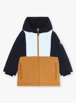 Coat, Parka, Jacket-Sergent Major Blue and beige reflective hooded parka