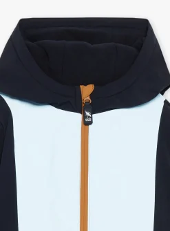 Coat, Parka, Jacket-Sergent Major Blue and beige reflective hooded parka