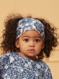 Hat, Headband, Scarf | Hat, Headband, Scarf-Sergent Major Blue and white headband with floral print