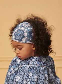 Hat, Headband, Scarf | Hat, Headband, Scarf-Sergent Major Blue and white headband with floral print