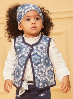Knitwear, Sweater, Cardigan | Knitwear, Sweater, Cardigan-Sergent Major Blue and white quilted sleeveless jacket