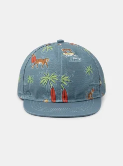 Hats-Sergent Major Blue cap with neat prints