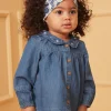 T-shirts & Shirts | T-shirts & Shirts-Sergent Major Blue denim blouse with ruffled collar
