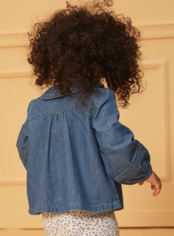 T-shirts & Shirts | T-shirts & Shirts-Sergent Major Blue denim blouse with ruffled collar