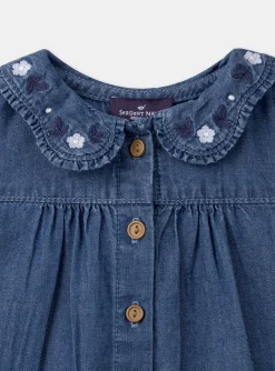 T-shirts & Shirts | T-shirts & Shirts-Sergent Major Blue denim blouse with ruffled collar
