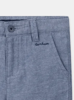 Bermuda Shorts-Sergent Major Blue embroidered Bermuda shorts