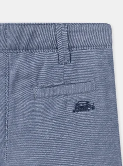 Bermuda Shorts-Sergent Major Blue embroidered Bermuda shorts