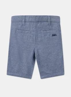 Bermuda Shorts-Sergent Major Blue embroidered Bermuda shorts