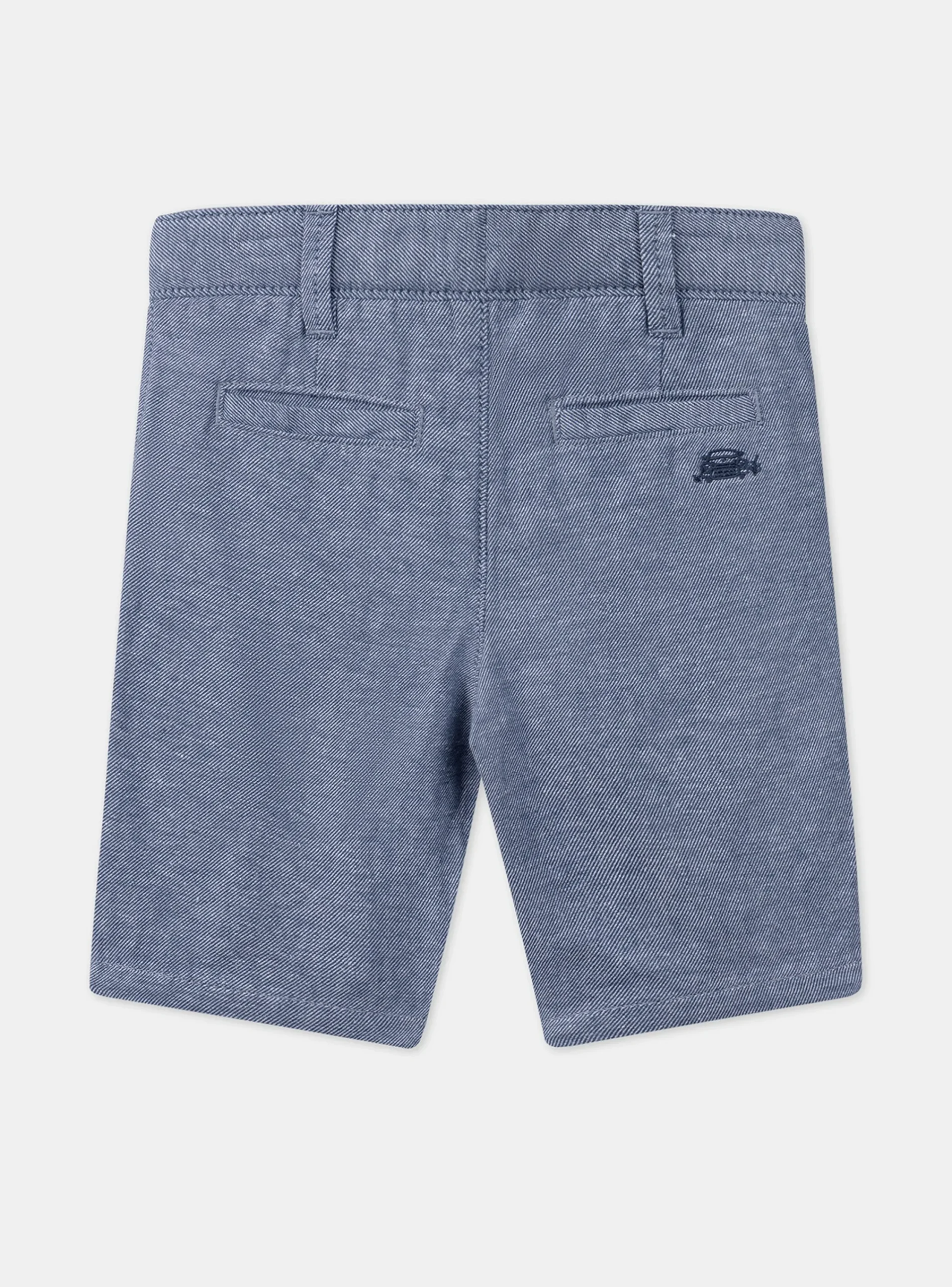 Bermuda Shorts-Sergent Major Blue embroidered Bermuda shorts