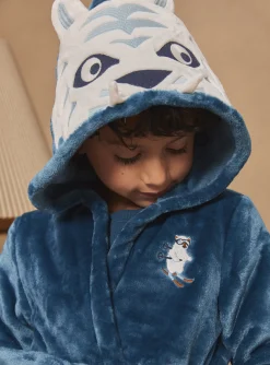 Pajamas-Sergent Major Blue hooded robe
