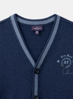 Knitwear, Sweater, Cardigan-Sergent Major Blue long-sleeved cashmere cardigan