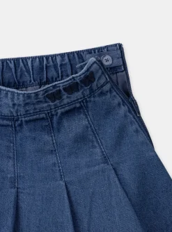 Skirt, Shorts-Sergent Major Blue pleated denim skirt