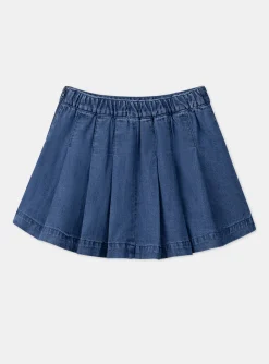 Skirt, Shorts-Sergent Major Blue pleated denim skirt
