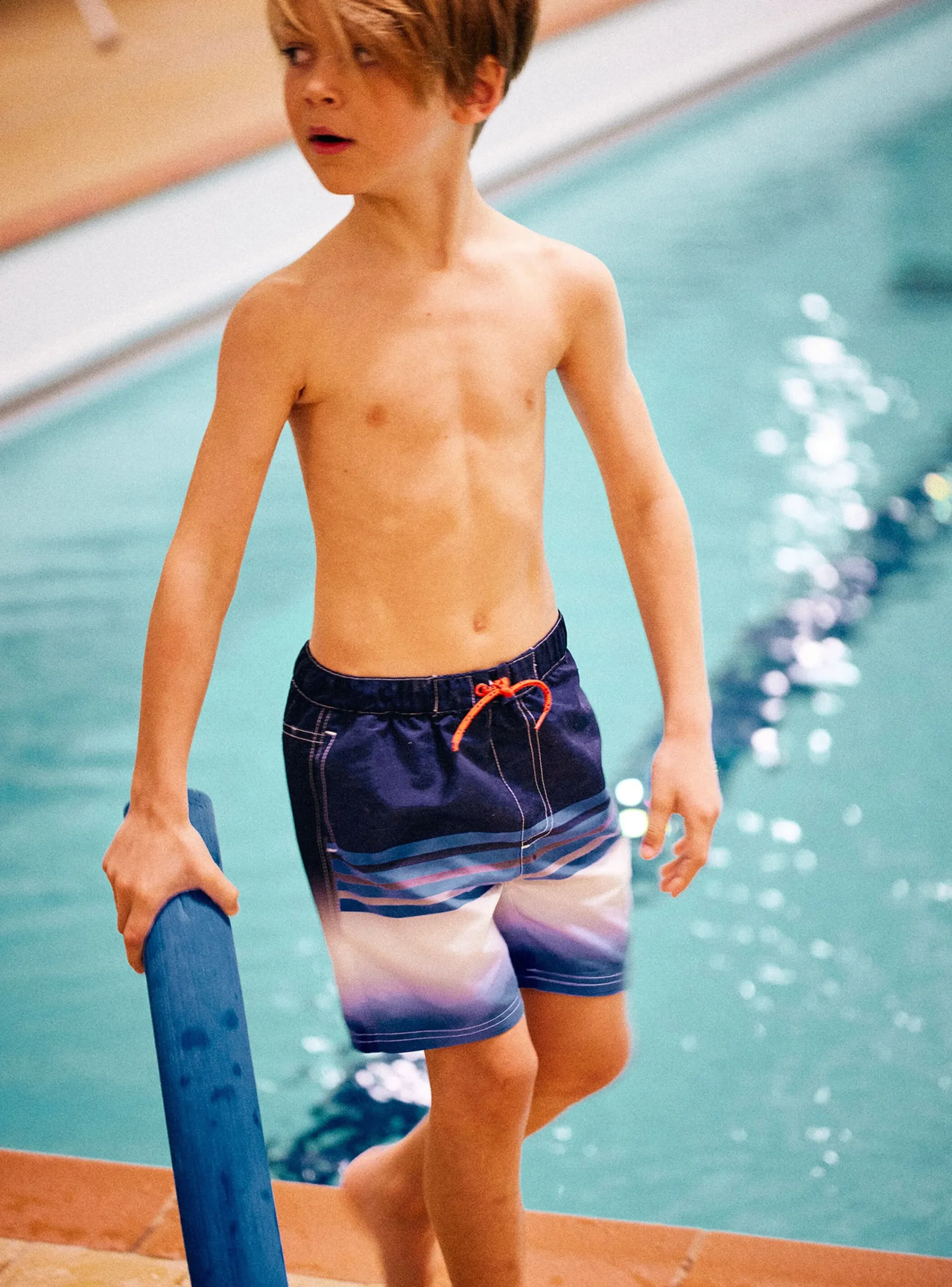 Swimsuit-Sergent Major Blue striped swim shorts child boy