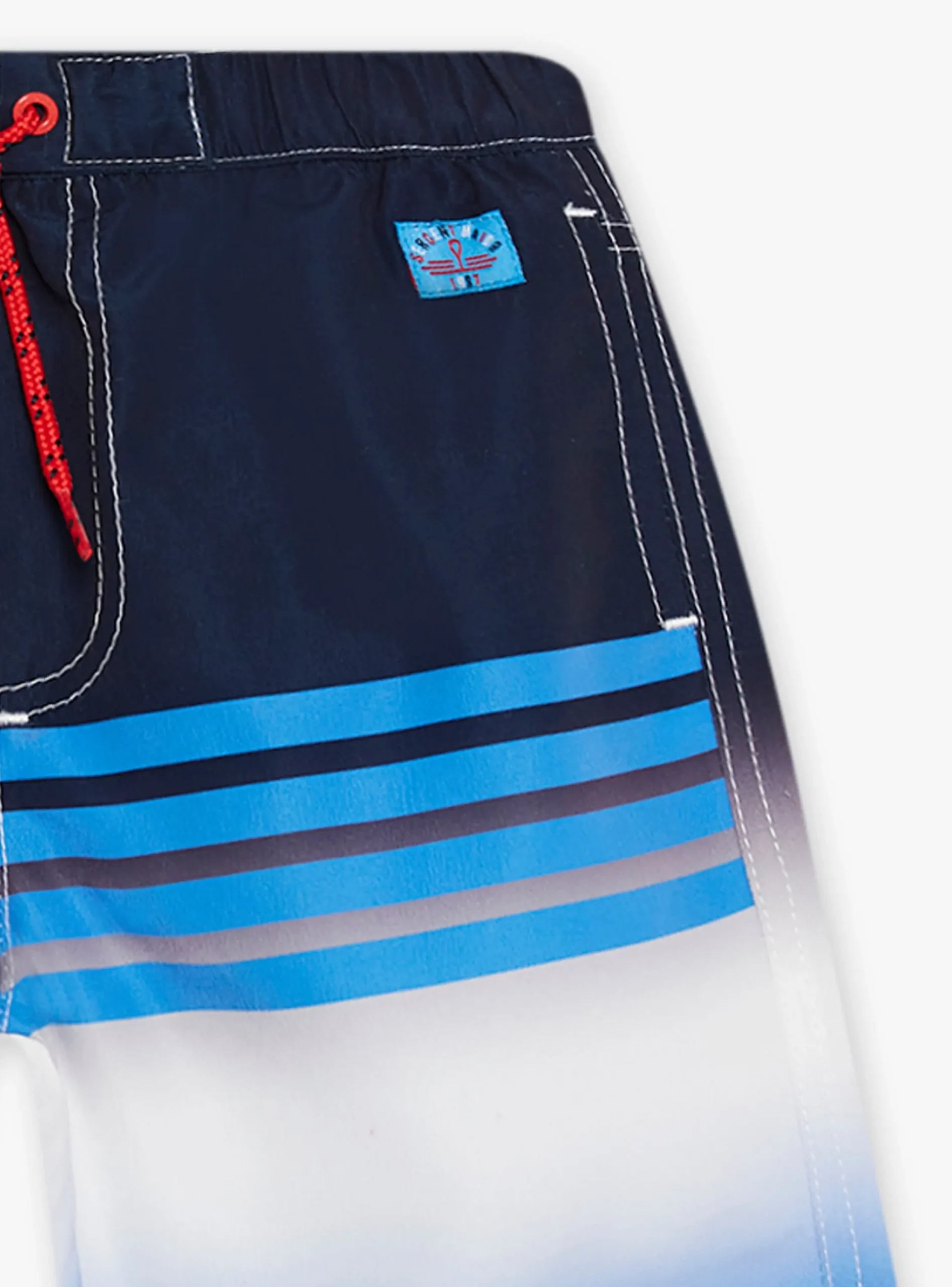 Swimsuit-Sergent Major Blue striped swim shorts child boy
