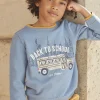 Knitwear, Sweater, Cardigan-Sergent Major Blue sweatshirt in brushed fleece