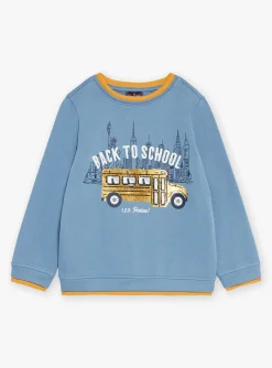 Knitwear, Sweater, Cardigan-Sergent Major Blue sweatshirt in brushed fleece