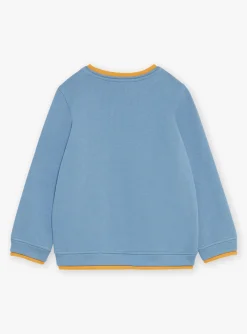 Knitwear, Sweater, Cardigan-Sergent Major Blue sweatshirt in brushed fleece